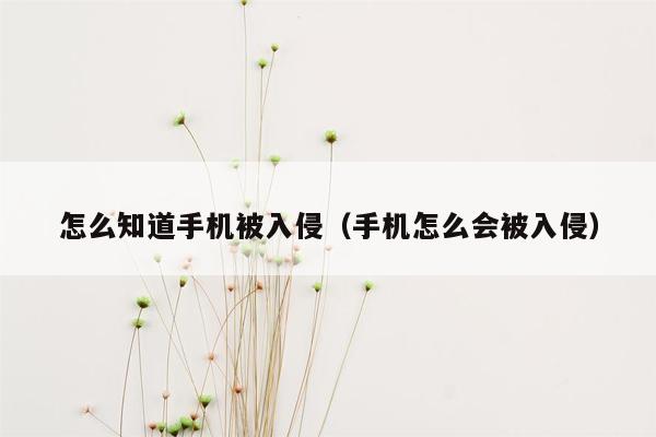 怎么知道手机被入侵（手机怎么会被入侵）