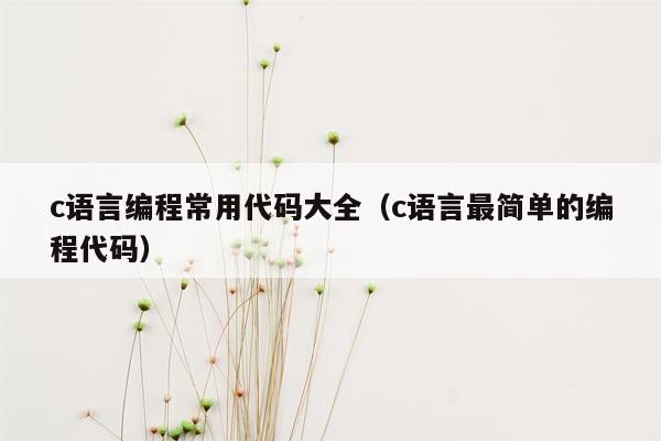 c语言编程常用代码大全（c语言最简单的编程代码）