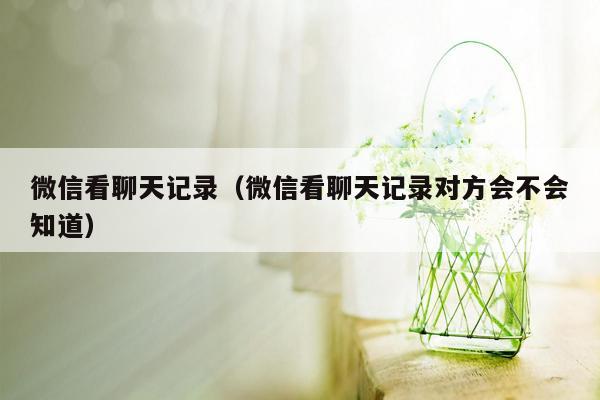 微信看聊天记录（微信看聊天记录对方会不会知道）