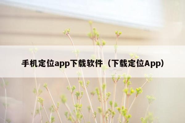 手机定位app下载软件（下载定位App）