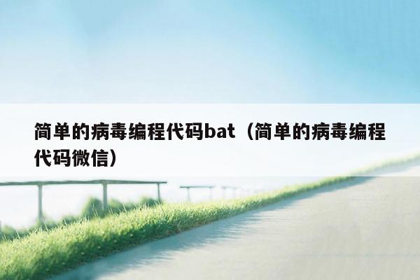 简单的病毒编程代码bat（简单的病毒编程代码微信）