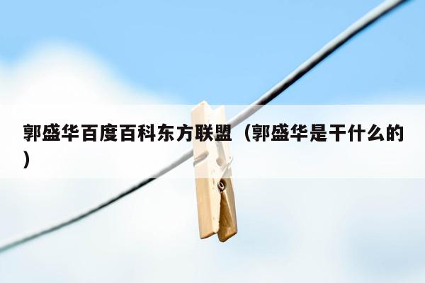 郭盛华百度百科东方联盟（郭盛华是干什么的）