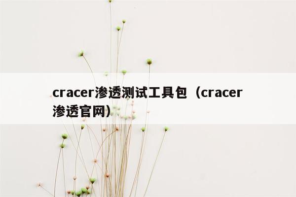 cracer渗透测试工具包（cracer渗透官网）