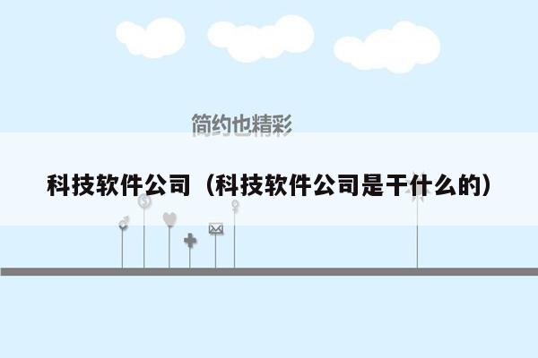 科技软件公司（科技软件公司是干什么的）