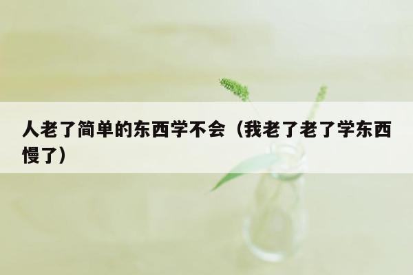 人老了简单的东西学不会（我老了老了学东西慢了）