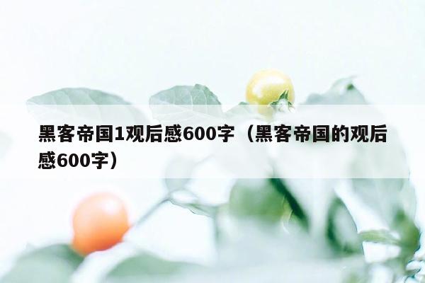 黑客帝国1观后感600字（黑客帝国的观后感600字）