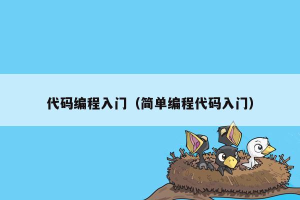 代码编程入门（简单编程代码入门）