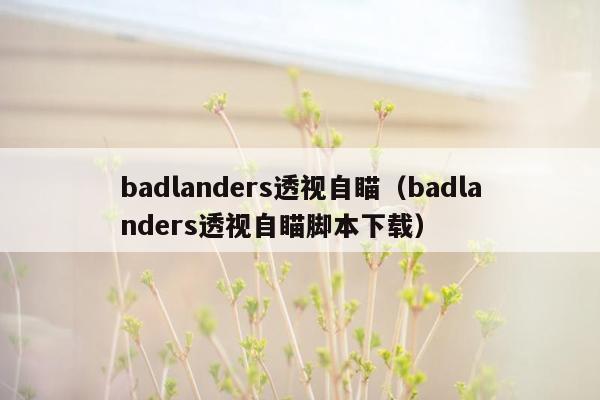 badlanders透视自瞄（badlanders透视自瞄脚本下载）