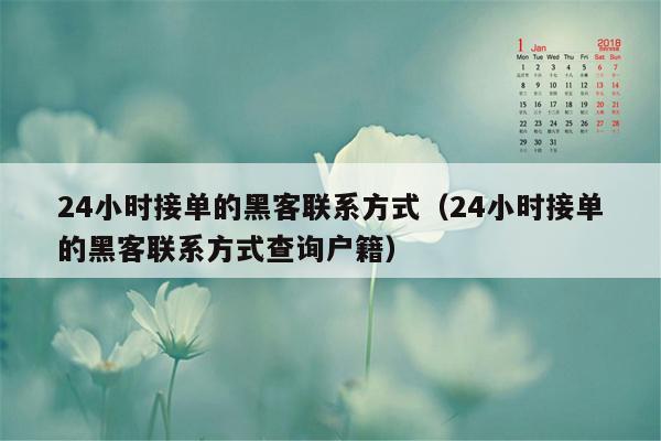 24小时接单的黑客联系方式（24小时接单的黑客联系方式查询户籍）