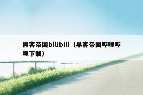 黑客帝国bilibili（黑客帝国哔哩哔哩下载）