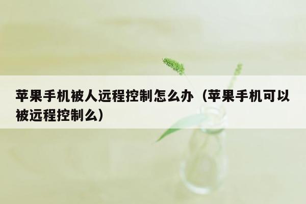 苹果手机被人远程控制怎么办（苹果手机可以被远程控制么）