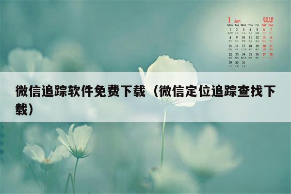 微信追踪软件免费下载（微信定位追踪查找下载）