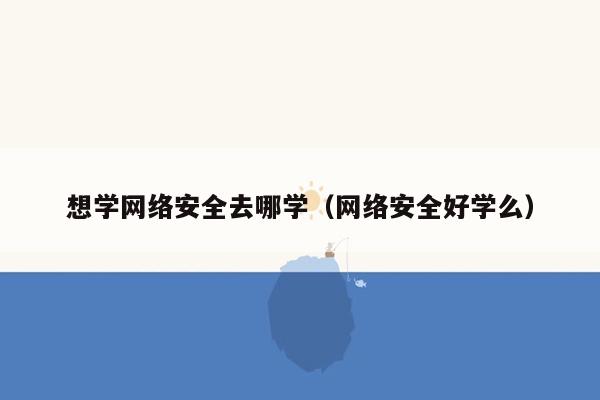 想学网络安全去哪学（网络安全好学么）