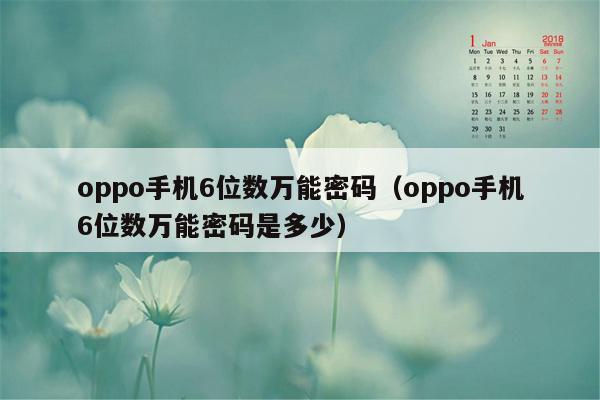 oppo手机6位数万能密码（oppo手机6位数万能密码是多少）