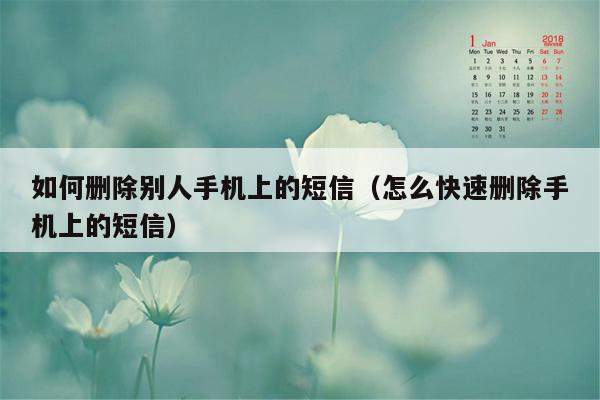 如何删除别人手机上的短信（怎么快速删除手机上的短信）