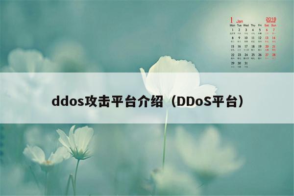 ddos攻击平台介绍（DDoS平台）