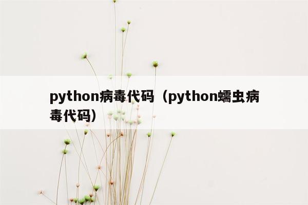 python病毒代码（python蠕虫病毒代码）