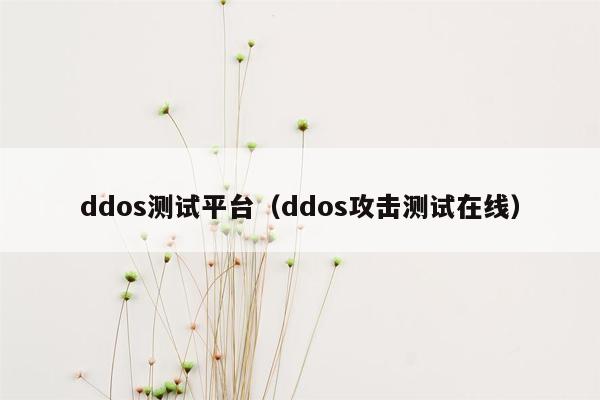 ddos测试平台（ddos攻击测试在线）