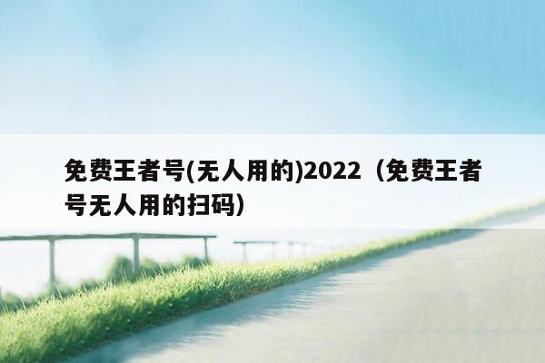 免费王者号(无人用的)2022（免费王者号无人用的扫码）