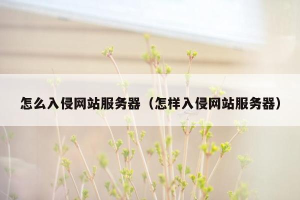 怎么入侵网站服务器（怎样入侵网站服务器）