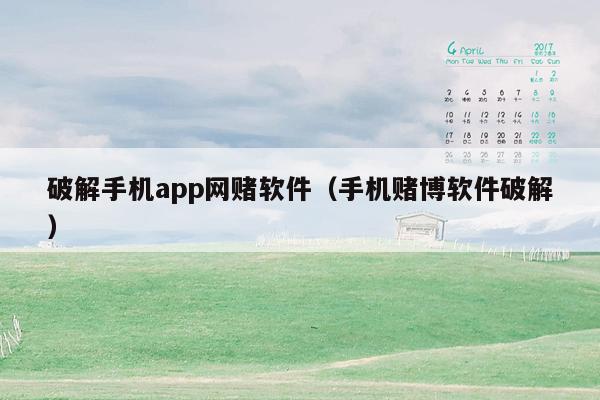 破解手机app网赌软件（手机赌博软件破解）