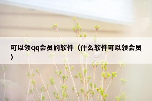 可以领qq会员的软件（什么软件可以领会员）