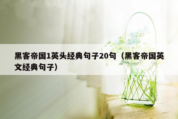 黑客帝国1英头经典句子20句（黑客帝国英文经典句子）