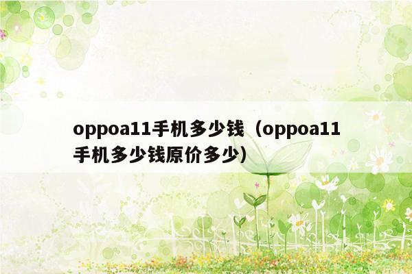 oppoa11手机多少钱（oppoa11手机多少钱原价多少）