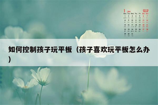 如何控制孩子玩平板（孩子喜欢玩平板怎么办）