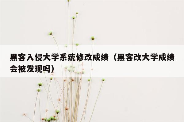 黑客入侵大学系统修改成绩（黑客改大学成绩会被发现吗）