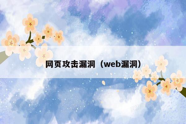 网页攻击漏洞（web漏洞）