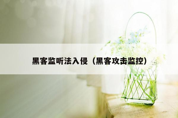 黑客监听法入侵（黑客攻击监控）