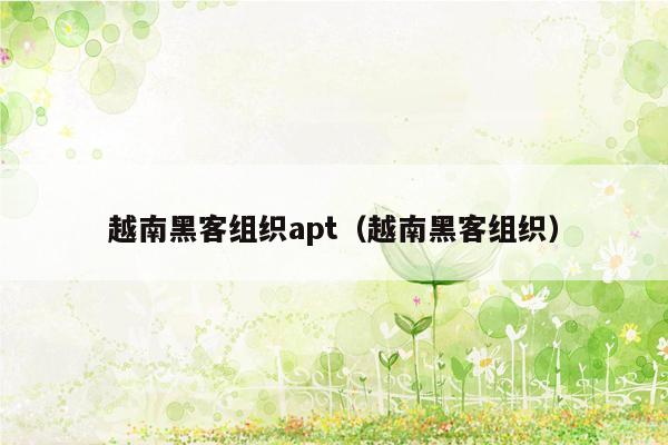 越南黑客组织apt（越南黑客组织）