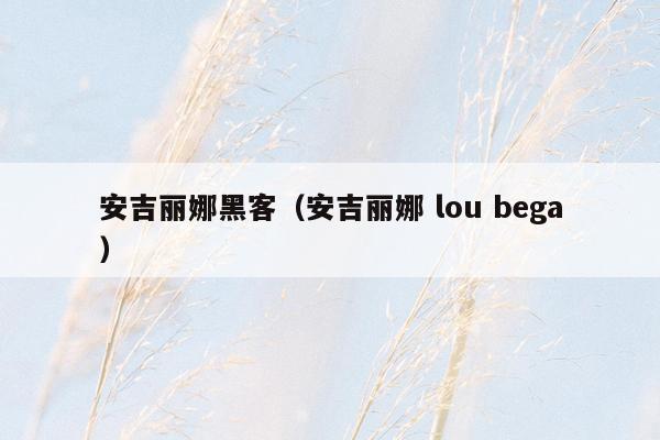 安吉丽娜黑客（安吉丽娜 lou bega）