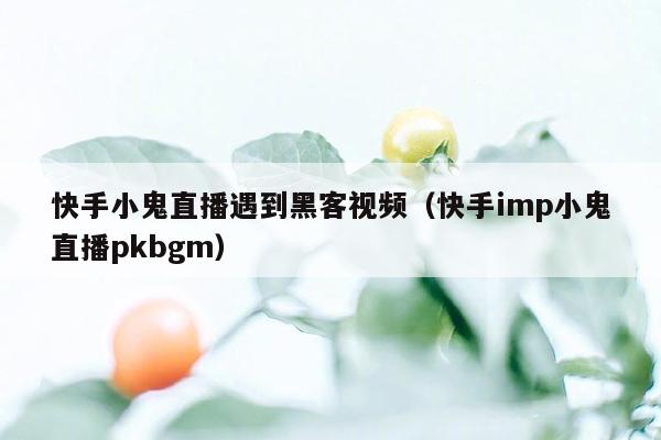 快手小鬼直播遇到黑客视频（快手imp小鬼直播pkbgm）