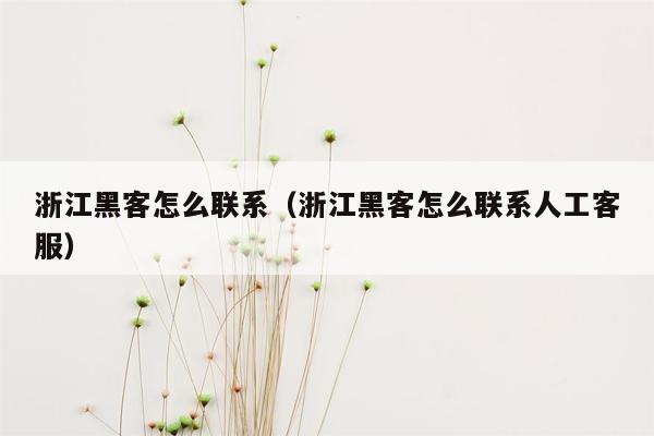 浙江黑客怎么联系（浙江黑客怎么联系人工客服）