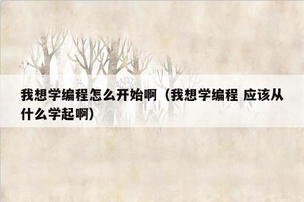 我想学编程怎么开始啊（我想学编程 应该从什么学起啊）