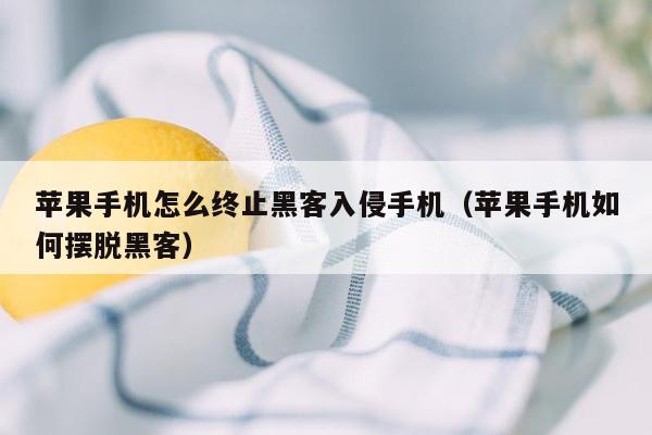 苹果手机怎么终止黑客入侵手机（苹果手机如何摆脱黑客）