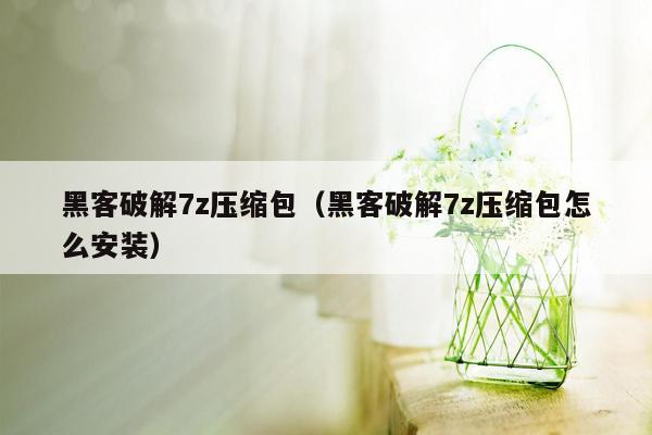 黑客破解7z压缩包（黑客破解7z压缩包怎么安装）