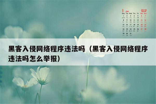 黑客入侵网络程序违法吗（黑客入侵网络程序违法吗怎么举报）