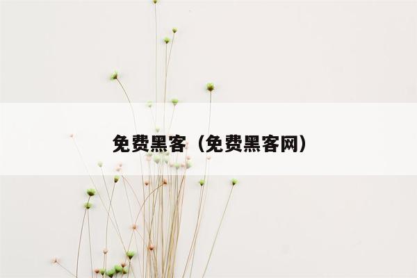 免费黑客（免费黑客网）