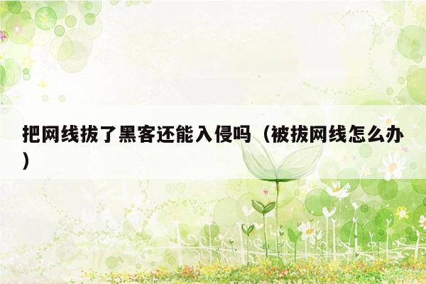 把网线拔了黑客还能入侵吗（被拔网线怎么办）