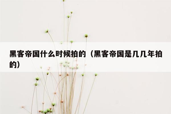 黑客帝国什么时候拍的（黑客帝国是几几年拍的）