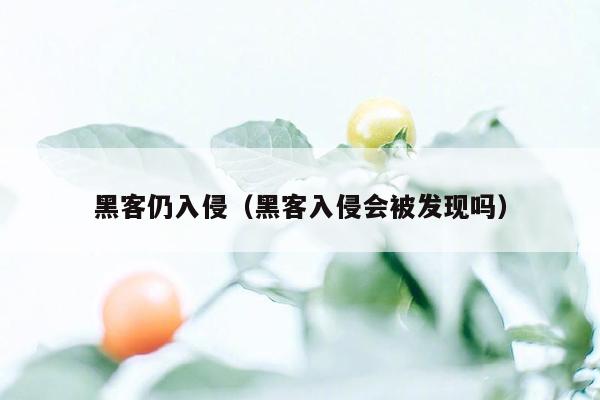 黑客仍入侵（黑客入侵会被发现吗）