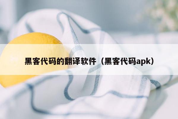 黑客代码的翻译软件（黑客代码apk）