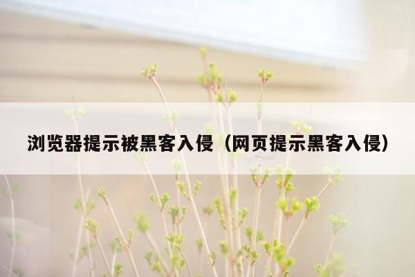 浏览器提示被黑客入侵（网页提示黑客入侵）