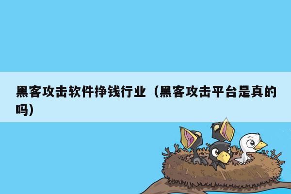 黑客攻击软件挣钱行业（黑客攻击平台是真的吗）