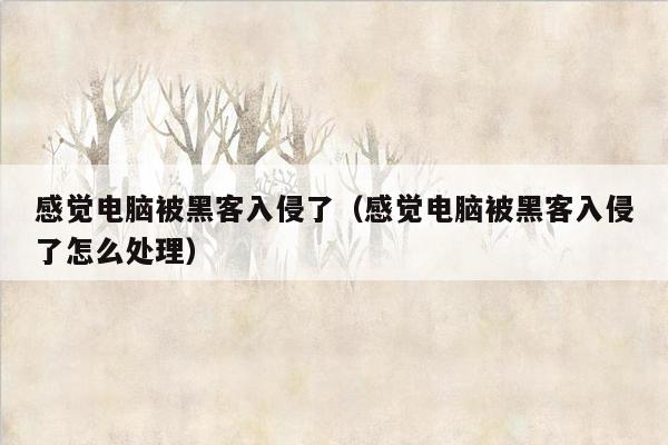 感觉电脑被黑客入侵了（感觉电脑被黑客入侵了怎么处理）