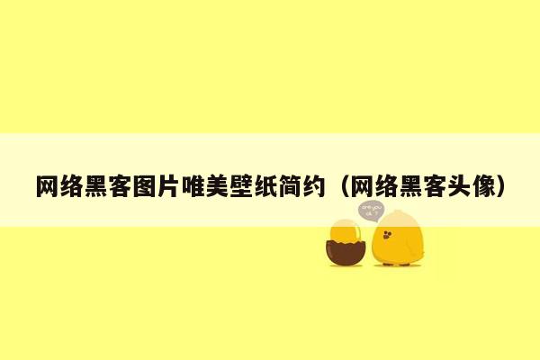 网络黑客图片唯美壁纸简约（网络黑客头像）