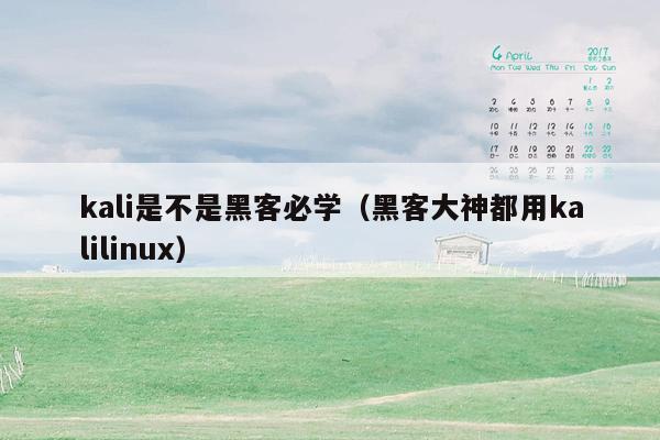 kali是不是黑客必学（黑客大神都用kalilinux）